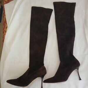 Manolo Blahnik brown suede boots